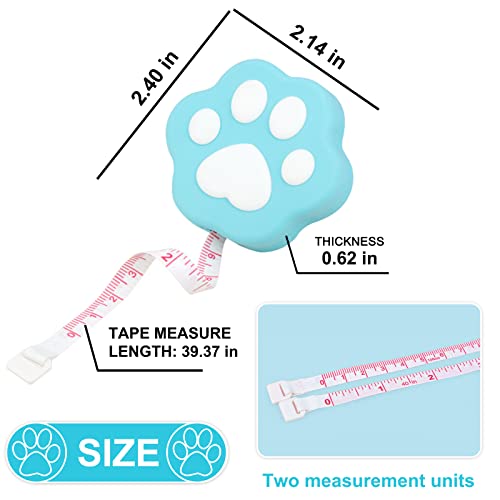 2 пакувања мерка за мерење на лента за мерење на телото за шиење облека за облека од мека лента, мерка за сина симпатична мачка