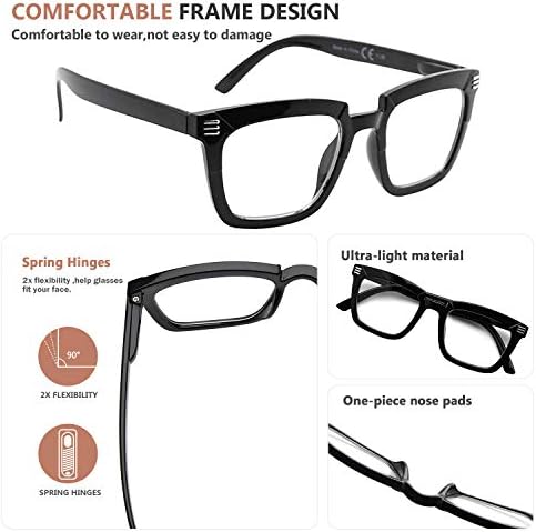 Очила за читање со 5 пакувања за очила за читање на жени вклучуваат очила за сонце +1,50