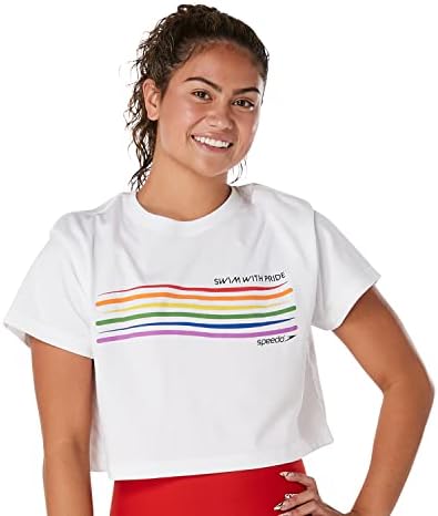 Speedoенски женски маица кратки ракави екипаж вратот гроздобер култура