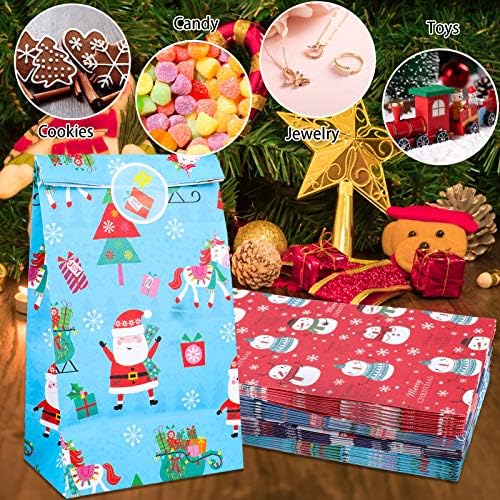 Конзаит 24 парчиња Божиќни Торби За Календар За Доаѓање, Божиќни Хартиени Кеси, САМОСТОЈНИ Календари За Доаѓање За Пополнување, Украси