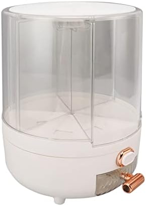 Vingvo Dispenser за жито, 6 оддели транспарентен лесен за употреба кутија за складирање на бело жито за кујна