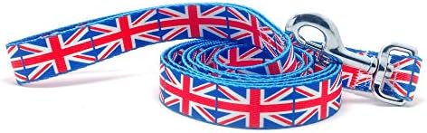 Јака за кучиња И Поводник Поставени Со Знамето На Обединетото Кралство | Одлично За Британски Празници, Специјални Настани,