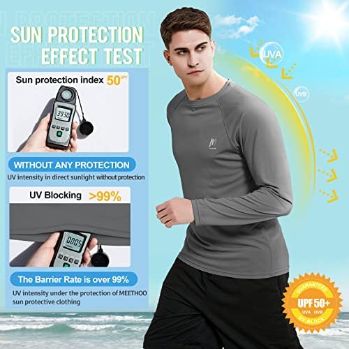 Метху машки риболов кошула за заштита на сонцето за заштита од сонце UV SPF маици upf 50+ долги ракави осип чувар за пешачење