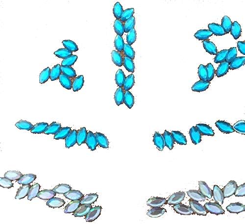 DIY чевли Телефонски нокти венчаници декоративни уметности сјајни сини океански бои геометриски овални коњи во облик на гемстон