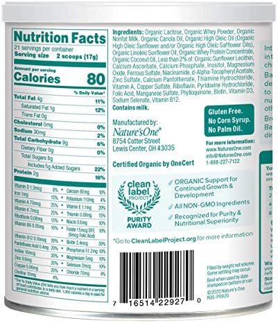 Единствениот Органски Сурутка бебе &засилувач; Млечни Протеини Нежни Дете Формула, 12.7 Мл | не-Гмо | USDA Органски | Чиста Етикета