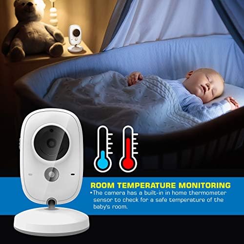 Serenelife Video Monitor Baby Monitor Long Range - Надграден 850 'безжичен опсег, ноќно гледање, мониторинг на температурата и преносен