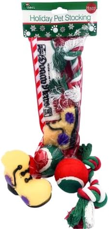 Божиќ куче порибување играчки. Пакет Избрани Со Чкрипење Во Внатрешноста на весникот играчка, писклив подигање, црвена, зелена &засилувач;