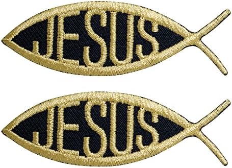 Окторија 2 компјутери iChthys риба Исус христијански симбол лепенка за облека за облека/железо на везена лепенка аплицирање за