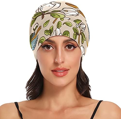Семено работно капаче за спиење капа за капаци птици цветни цвеќиња гроздобер за жени коса глава за глава ноќно обвивка