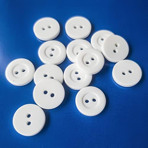 Копчиња за лабораториски палто со 2 дупки бела боја 30L копчиња за шиење 0,75in пакет од 12