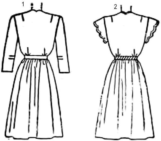 Шема од 1940-тите, Прилично Искривен Преден Чај Фустан-Големина: 12 Биста: 30