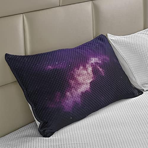Ambesonne Надворешен простор плетен ватенка перница, starsвезди во темното ноќно небо комета соstвездие длабоко вселенски години тематска