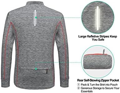 Малиот магаре Енди Лесен маж од 1/4 четвртина поштенски пуловер, атлетски кошули со долг ракав за трчање голф, пакувачки UPF 50