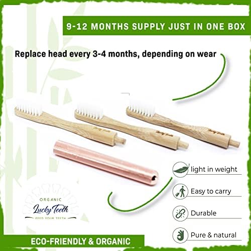 Среќни заби заменливи бамбус четка за заби алуминиумска рачка - со 3 глави - Софтвери за влакна