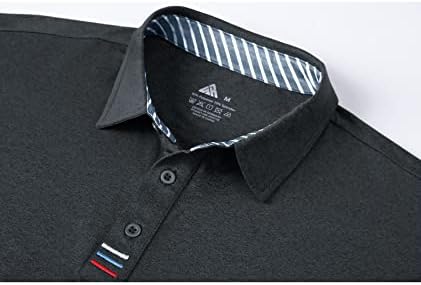 Швајцарски кошули за голф за мажи за влага со кратки ракави класични фит перформанси тениски кошули тениски кошули