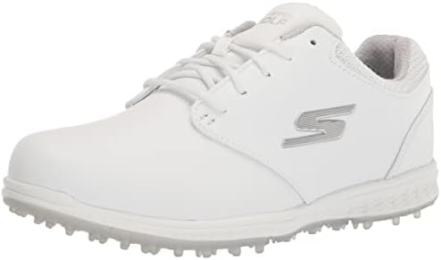 Skokersенски женски Go Elite 5 Arch Fit се вклопува водоотпорен голф чевли, бел/сребро, 7,5