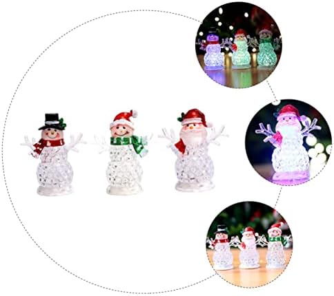 Јардве Божиќ Снежен човек ноќно светло LED декоративни светла 3 парчиња Божиќна работна површина Орнамент Светло Снежен човек Дедо Мраз ноќно