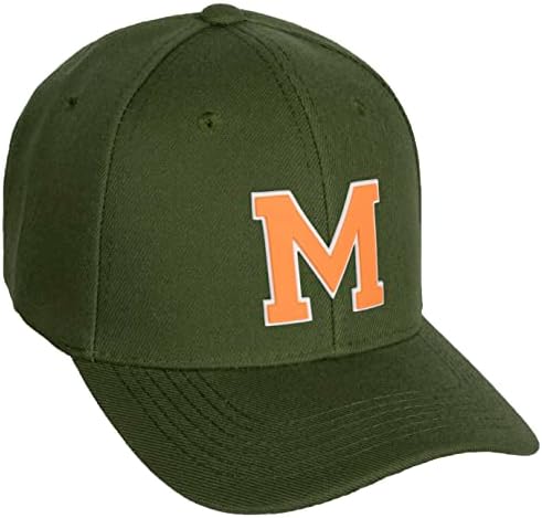 Дакстон класичен структурен бејзбол капа обичај А до Z почетна бела неонска портокалова буква