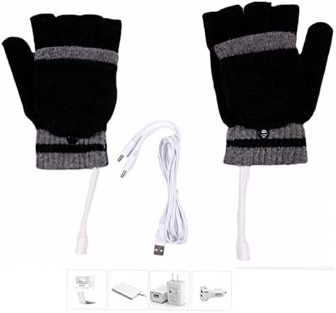 QVKARW ракавици митираат топли жени прсти полни и половина USB мажи загреани плетени лаптоп зимска рака зимска спортска опрема уво капачиња за