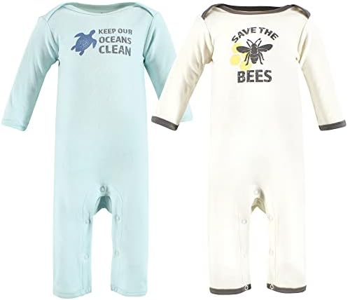 Допрено од природата унисекс бебе органски памучни покрива, зачувај ги пчелите, 9-12 месеци