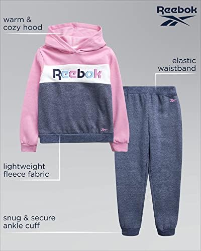 Сет за потта на девојки Reebok - 2 парчиња руно худи и џогер џемпери