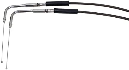 PJ PowerJames Smoky црн не'рѓосувачки челик плетенка +2 безделен кабел за гаснење 90 степени за Харли Дејвидсон 2002‑2007 ПАТ КАНГ КЛАСИК