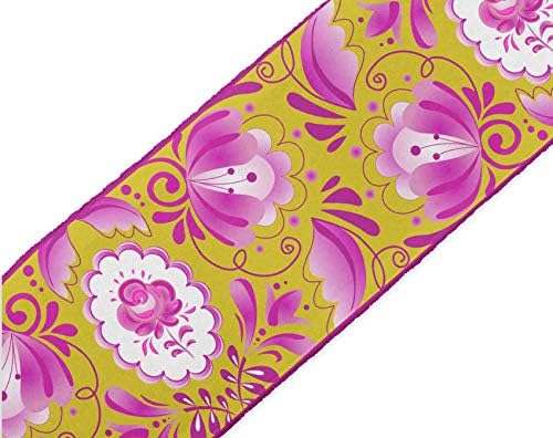 Iba IndianBeautifulart жолти лисја и цветни уметнички ленти со лента за ливчиња за ткаенини за занаети за занаетчиски отпечатоци од 9 додатоци