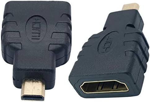 Aaotokk Micro HDMI До HDMI Адаптер, Позлатен Микро-HDMI Машки До HDMI Женски Спојка Конектор За Микро HDMI Порт Уреди Поддршка 3d,4K, 1080p Резолуција,