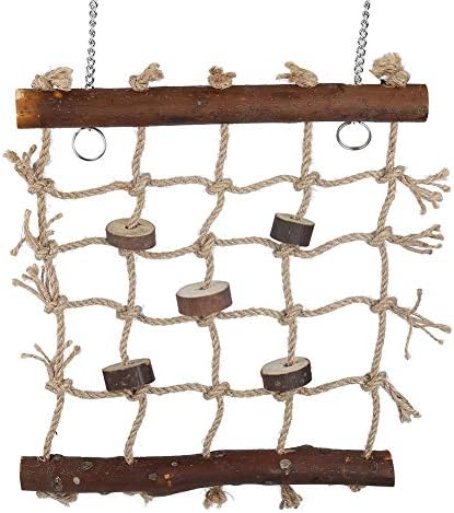 ФДИТ кафез птици папагали играчки коноп јаже искачување на скалила птици природно интересна играчка за шиење виси декорација 1 парчиња