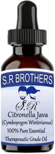 S.R браќа Citronella java чисто и природно есенцијално масло од одделение со капнување 15 ml