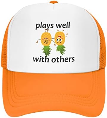 Наопаку ананас играат добро со другите смешна шапка за свингер за мажи, прилагодливи капи, класична бејзбол капа, црно