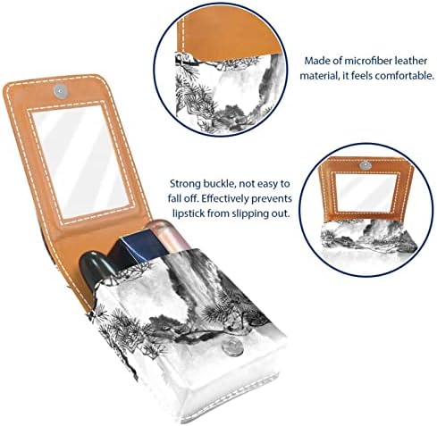 Кармин за шминка ОРИУКАН торба ЗА кармин со огледало пренослив торбичка за складирање кармин организатор за складирање на сјај за усни, Класично