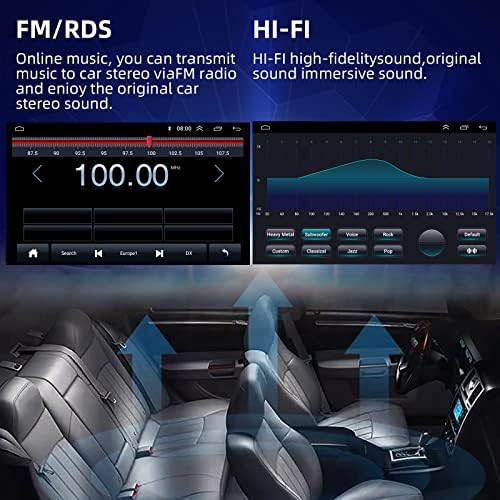 Двоен Din Автомобил Стерео 10 Инчен Капацитивен Екран На Допир Радио Со Carplay И Android Auto, GPS Навигација,WiFi, Fm/RDS Радио, Со Резервна