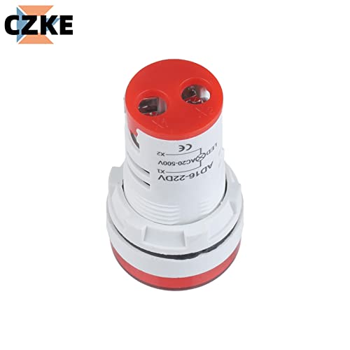 PURIN 2PCS MINI DIGITAL VOLTMETER 22MM ROURD AC 12-500V Тестер на напон на напон монитор за напојување LED индикатор за LED 30x30mm