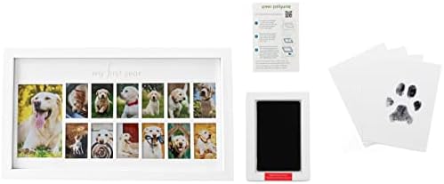 Зелен Поливог - Екстра -голем чист допир мастило за мастило за миленичиња и мојата прва година рамка за слики за кучиња | 12 -месечна рамка