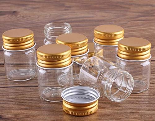 Шишиња од 15 мл/0,5 мл чисти стаклени шишиња тегли празни чисти ампули со златни алуминиумски завртки за завртки, шише за пораки