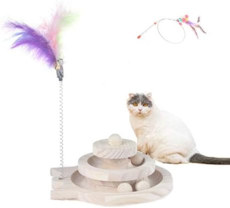 Mouogo Interactive Cat Toys за мачки во затворен простор -CAT резерви смешни ролери мачки играчки -двојно слој топка играчка играчка