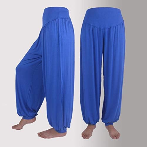 Јенски панталони за женски панталони јога панталони плус големина цврста боја случајна лабава панталони
