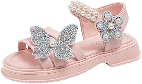 Летни нови деца чевли лак јазол деца светло дијамантски римски чевли големи деца принцези чевли цветни девојки чевли