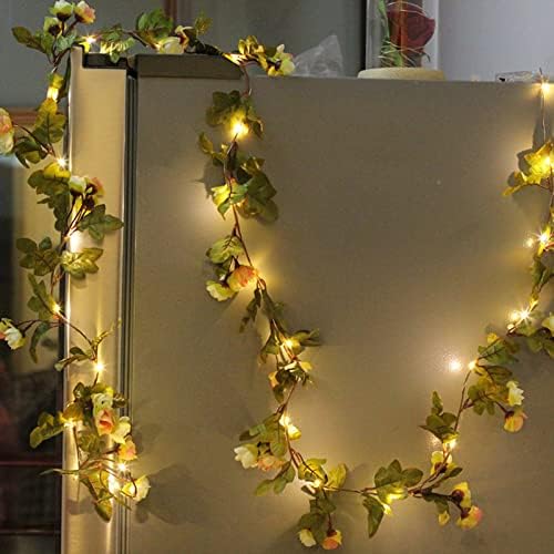 Вештачки faux цвет ратан жици светла, надворешно симулираат батерија со напојување од 20 LED декоративни жици за празници за забава за забави