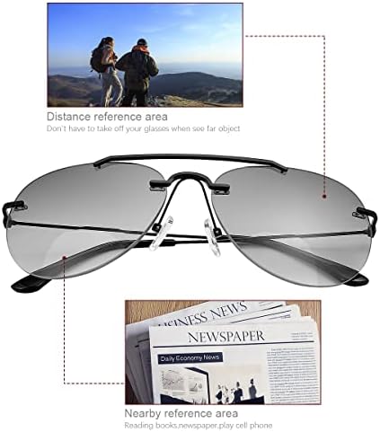 Vepiant 2 пара бифокални очила за читање UV400 Заштита на отворено сонце за сонце читатели на сонцето нијанси против сина светлина за мажи жени