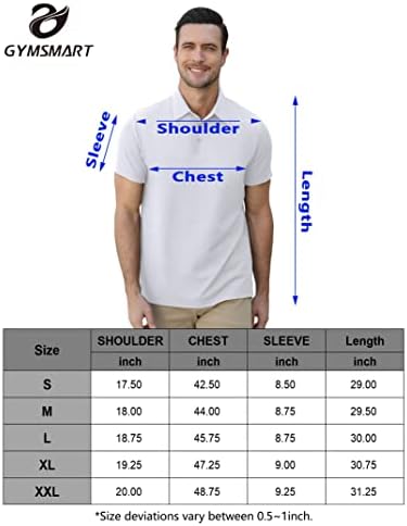 Gymsmart Polo кошули за мажи со кратки ракави за случаен деловен спортски тенис голф кошули