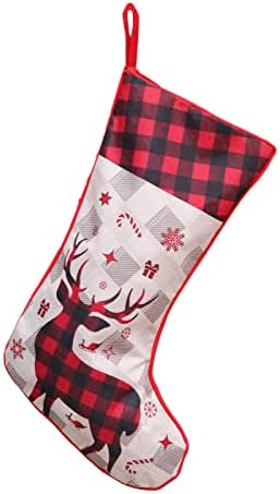 Божиќна декорација Божиќна чорапки крпа Божиќна чорапска торба и Божиќ што виси чорапи за украсување на забави и Божиќни црвенило црвени