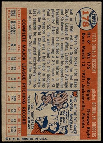 1957 Топпс 178 Дон Бесент Бруклин Доџерс екс+ Доџерс