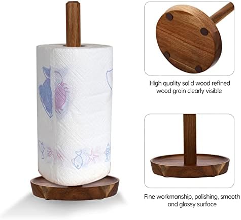 Држач за тоалети од хартија за хартија дрвена хартија држач за хартија рустикален бамбус countertop тенок хартиен држач за стопанство