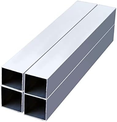 Изненадување алуминиумска квадратна цевка, големина 10мм x 10mm x 1mm, должина 2000mm/78,74 “, Бела алуминиумска цевка за DIY проект, домашно