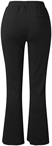 Yubnlvae јога панталони со џебови за жени плус големина подигање широка нога еластична висока половината лабава вклопена трендовски обични спортски