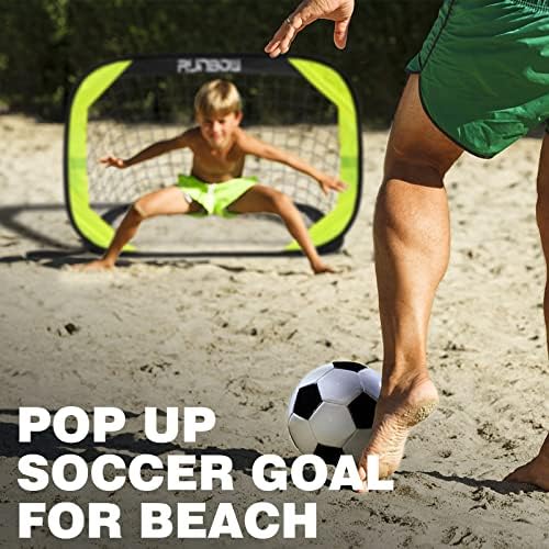 RUNBOW 3, 3x2, 2ft Скокачки Пренослив Фудбалски Гол За Деца Детска Фудбалска Мрежа Забава На Отворено Во Дворот и Плажата