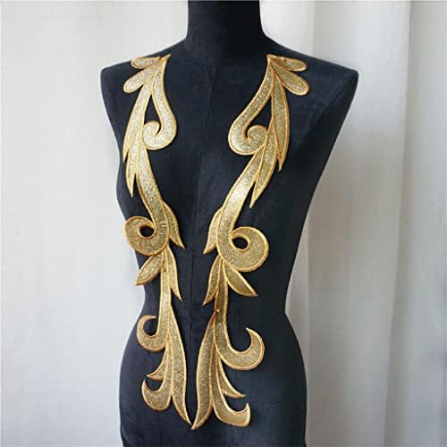 TBGFPO 2pcs златен прав наметка на ткаенина јака заклички залепници за везници за фустан за декорација на венчавки DIY