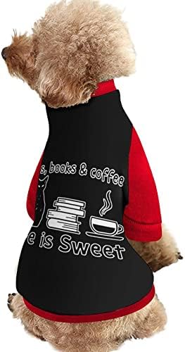 Смешни книги книги мачки живот е слатка печатена маичка за домашно милениче со џемпери за пука за кучиња мачка со дизајн